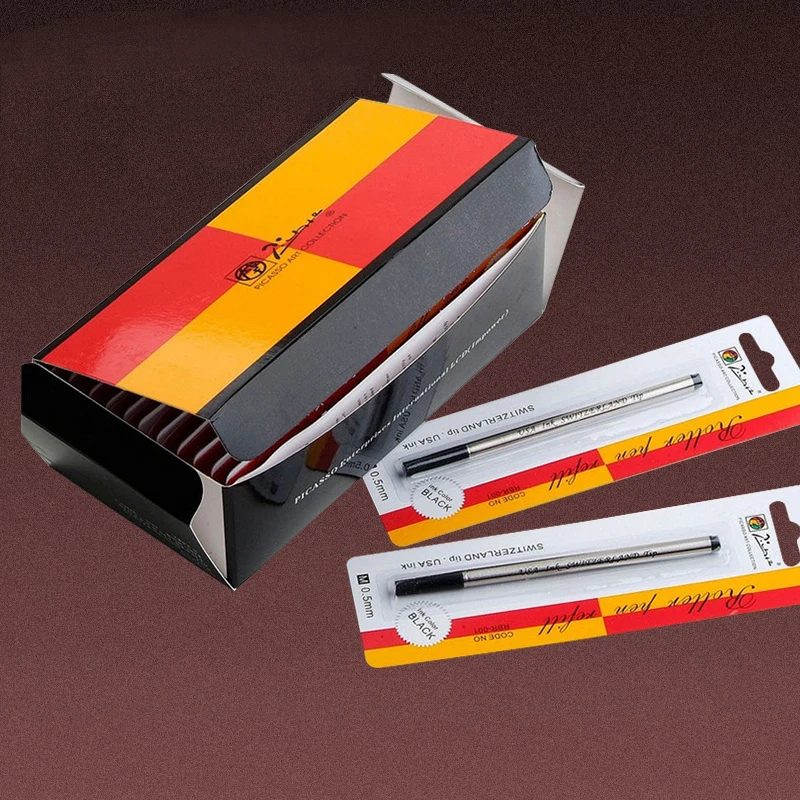 Picasso 10pcs Roller Fountain Pen Refill 0.5mm/0.7mm Black Ink Pen