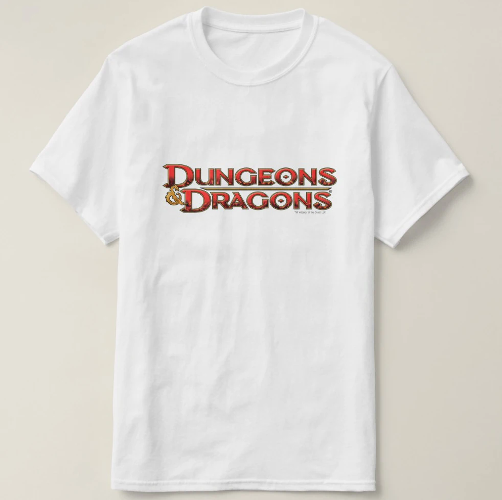Мужская хлопковая футболка с коротким рукавом Dungeons Dragons полноцветная принтом (1)