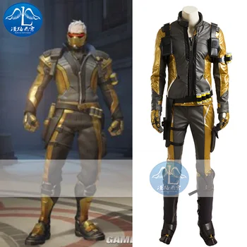 

OW Soldier 76 Gold Version CUSTOM SIZE Uniforms Cosplay Costume Free Shipping