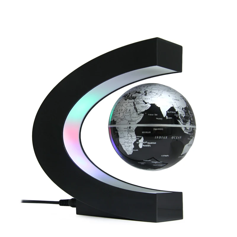 

Novelty C Shape LED World Map Floating Globe Magnetic Levitation Light Antigravity Magic/Novel Lamp Birthday Home Dec Night lamp