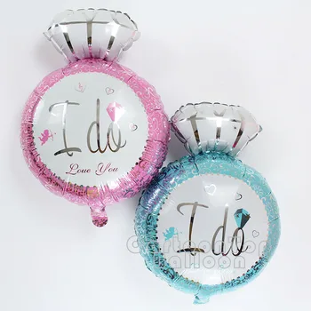 

10pcs/lot Pink/Blue 65*47CM I DO mylar Balloon diamond shape baloes For Wedding Favours Supplies Birthday Ring Shape ballonLLV18
