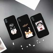 

KSTUCNE Black Cute Animal Phone Case Cover Shell For Apple iPhone 5 5s Se 6 6s 7 8 Plus X 10 Case Hard shell PC Cases Cover Back