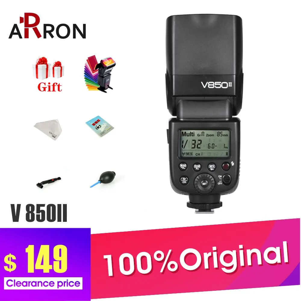 

Godox V850II GN60 2.4G wireless X System Speedlite Li-ion Battery Flash Light for Canon Nikon Sony Camera
