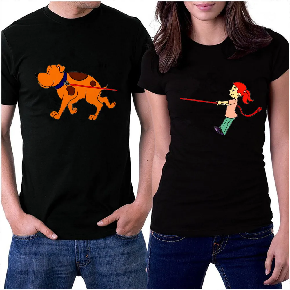 

Couple Clothing Cotton Tshirt Funny Rabbit Surf & Girl And Dog Printed Short Sleeve Tops & Tees Fashion Casual T Shirt Unisex