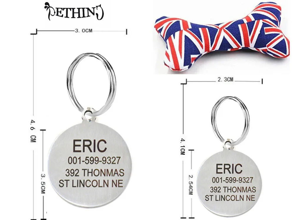 Buy Personalized free engraving pet tags stainless