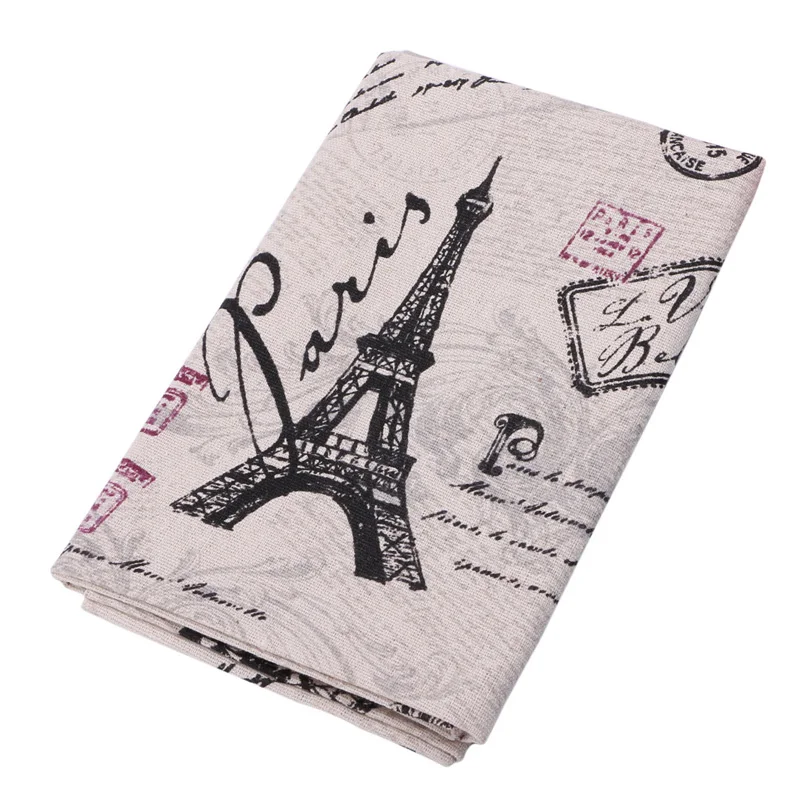 

Cotton Linen Fabric Print tower Stamp thin Patchwork dobby Fabric Quilt Charm Quarters Bundle Sewing 50cmx80cm
