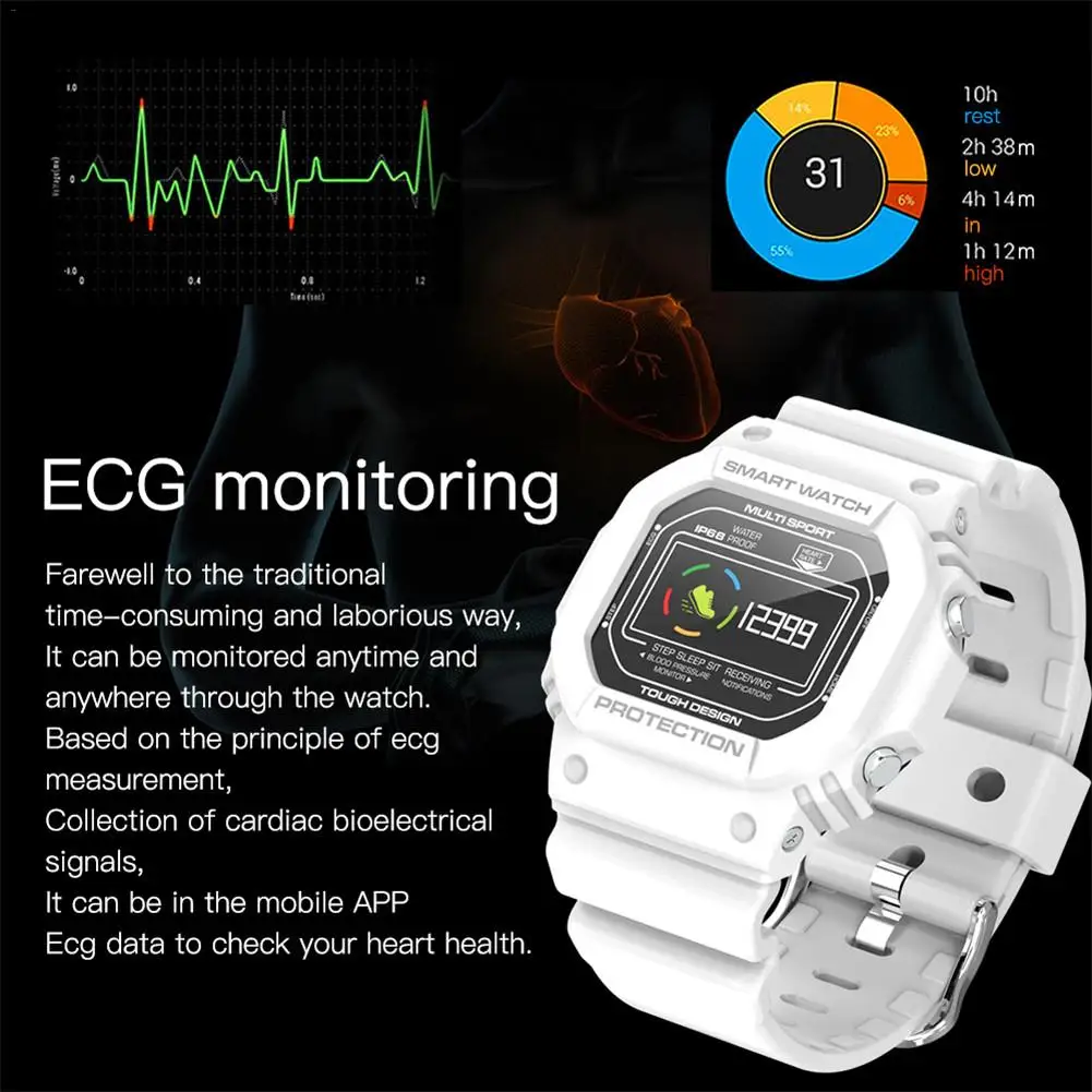 X12 ECG PPG Смарт-часы IP68 водонепроницаемый монитор кровяного давления сердечного ритма браслет для плавания мужские женские наручные часы спортивные часы