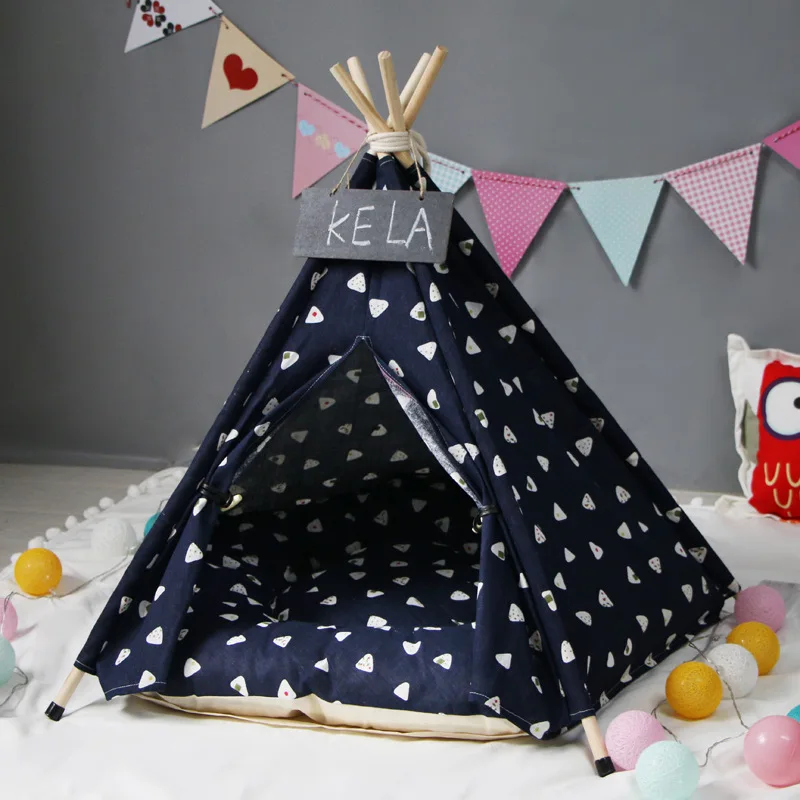 

JORMEL Pet Tent Dog Bed Cat Toy House Portable Washable Pet Teepee Stripe Pattern Fashion 2019 Contain Mat