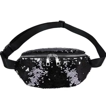 

Glitter Sequins Women Crossbody Chest Waist Bag Zipper AdjustableFanny Pack