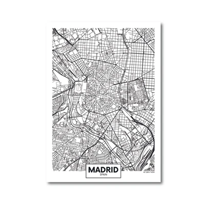 Европа страны город Мадрид Милан Прага плакат-карта и принты Cardiff, карта на холсте для дома - Цвет: PH4379