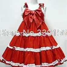 Высококачественное красное хлопковое богемное платье лолиты для женщин, милое и Очаровательное платье принцессы в готическом стиле, милое платье лолиты