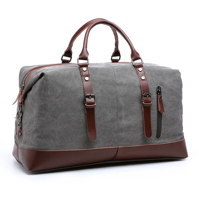 Buy Men Travel Bags Canvas Leather Carry on Luggage Bags Men Duffel Bags Large