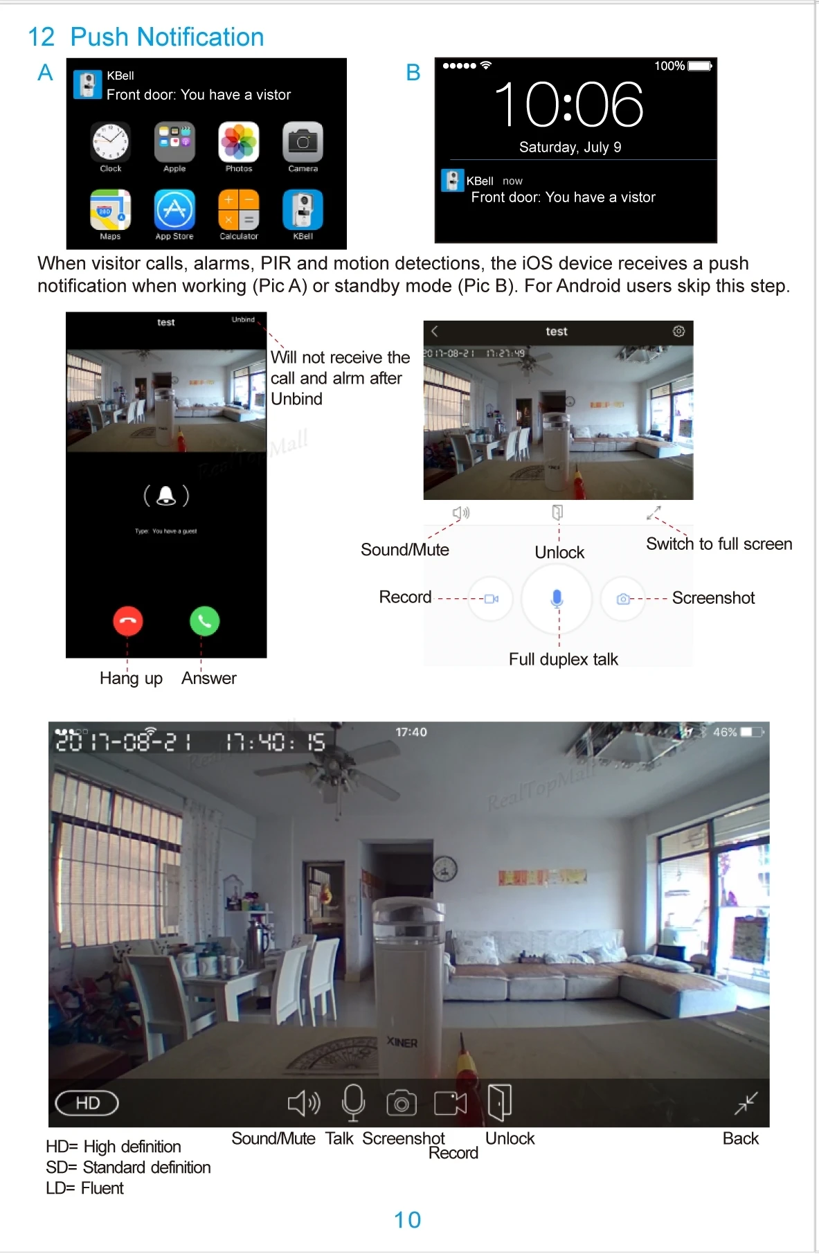 Wifi Video Door Phone Bell Wireless Intercom Support POE Power supply Wifi 3G IOS Android for iPad Smart Phone Tablet