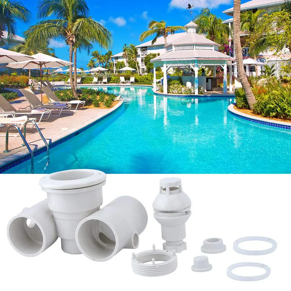 

Swimming Pool Spa Nozzle Set PVC Accessories Massage Nozzle Gaskets Screw Thread Ring Drain Plugs Massage Pool Accessories