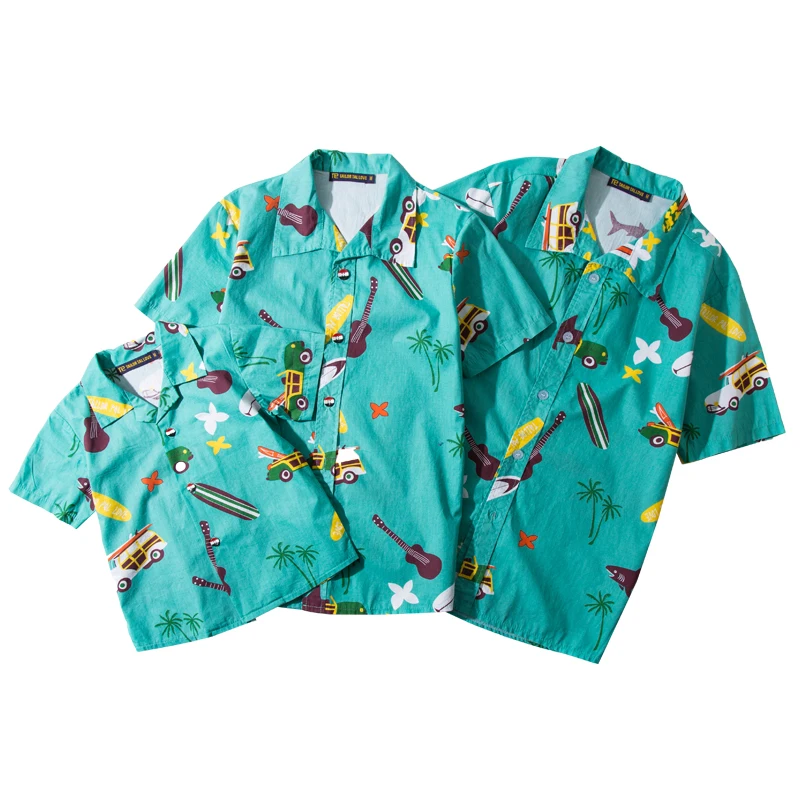 Мужская рубашка с коротким рукавом Camisa masculina Повседневная пляжная принтом