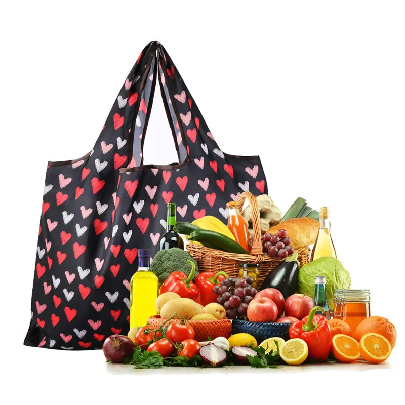 

Floral Folding Reusable Eco Shopping Travel Bag Oxford Tote Handbag