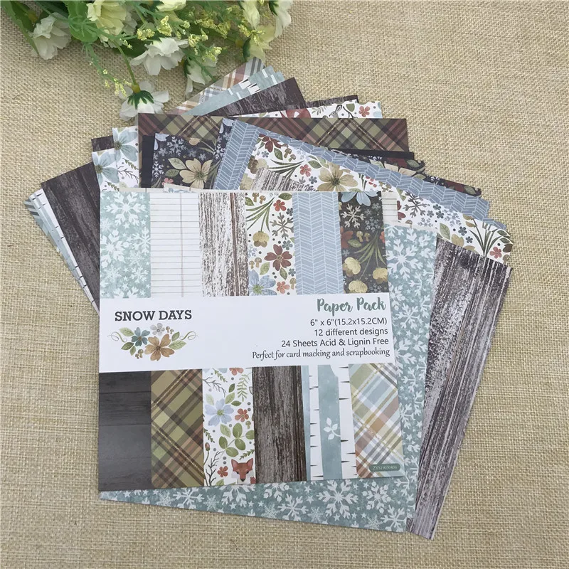 6"X6"The snow days patterned paper Scrapbooking paper pack handmade craft paper craft Background pad