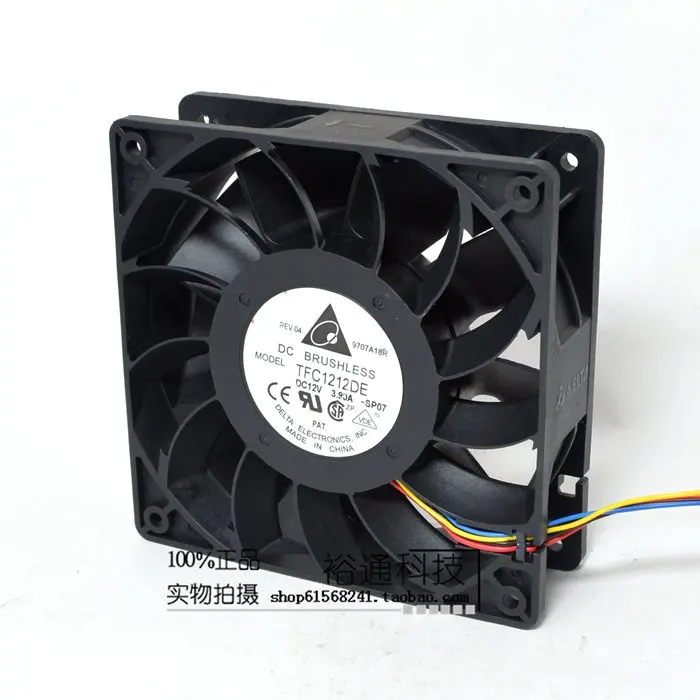 Ventilador de Refrigeração Axial para Bitcoin Miner Case Servidor Poderoso Tfc1212de Adda 120 mm dc 12v 5200rpm 252cfm