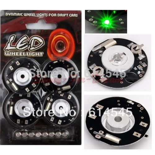 Best Offers RC Car Dynamic Wheel Hubs Green LED Light Connector for Drift Car 4PCS
