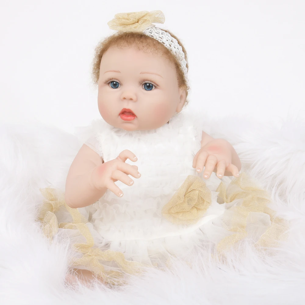 2" мохеровый полный силиконовый винил Reborn Baby Doll Милая принцесса Bebe детский игровой дом игрушка девочка Brinquedos душ игрушки для продажи