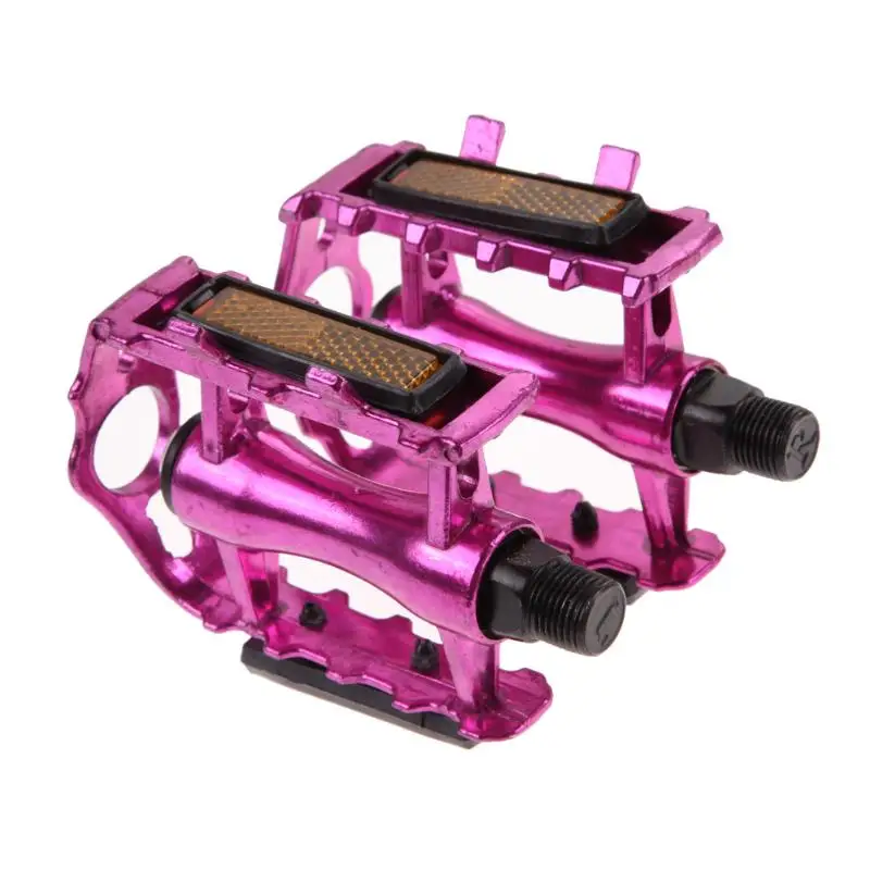 1 Пара BMX MTB алюминиевый сплав горный велосипед Велоспорт 9/1" Плоские Педали полые плоские каретки велосипедные аксессуары - Цвет: Розовый