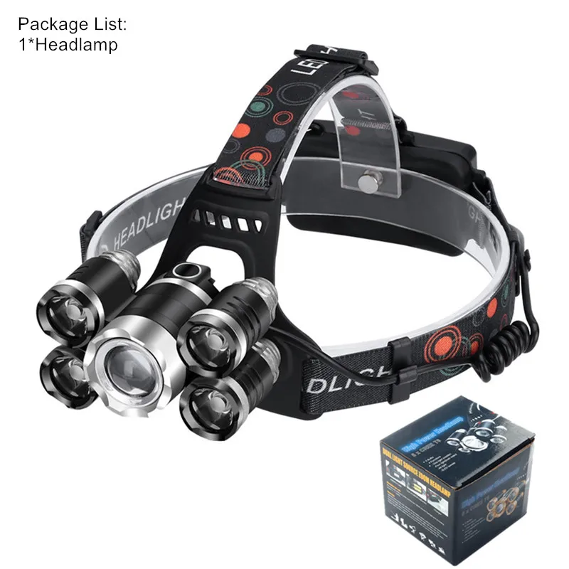 50000Lm ZOOM LED Headlamp Head Flashlight Rechargeable 18650 T6 Led Head Lamp Torch Headlight for Fishing Hunting Camping - Испускаемый цвет: Package G