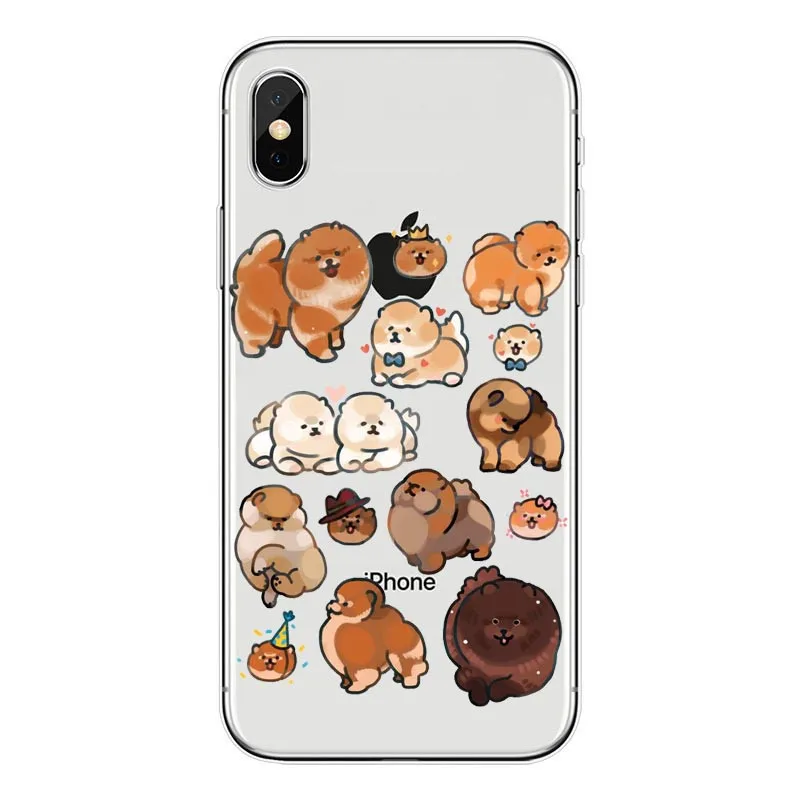 Pomeranian cao bonito Caso Capa Dura para o iPhone Da Apple X XS Max XR 6 7 8 Plus alem de 5 10 de Casos de Telefone Coque - Цвет: TPU