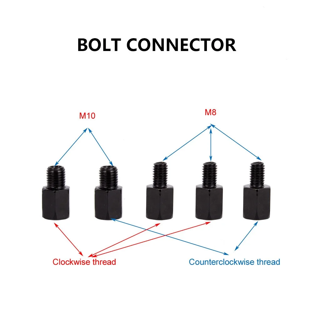 Зеркало заднего вида для мотоцикла, боковое зеркало для электровелосипеда, алюминиевый 10 мм, 8 мм адаптер, 7/8 зажим для скутера, выпуклые аксессуары для мотоциклов