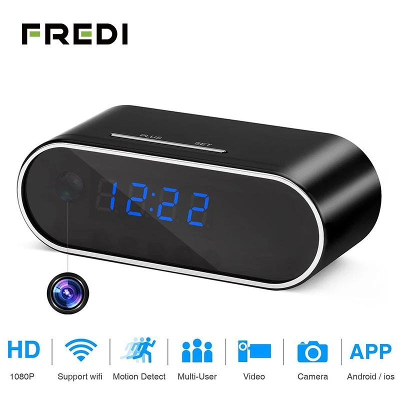 

FREDI 1080P Table Clock Camera Wireless WiFi Mini IP Camera IR Night Vision Home Security Baby Monitor Surveillance CCTV Camera