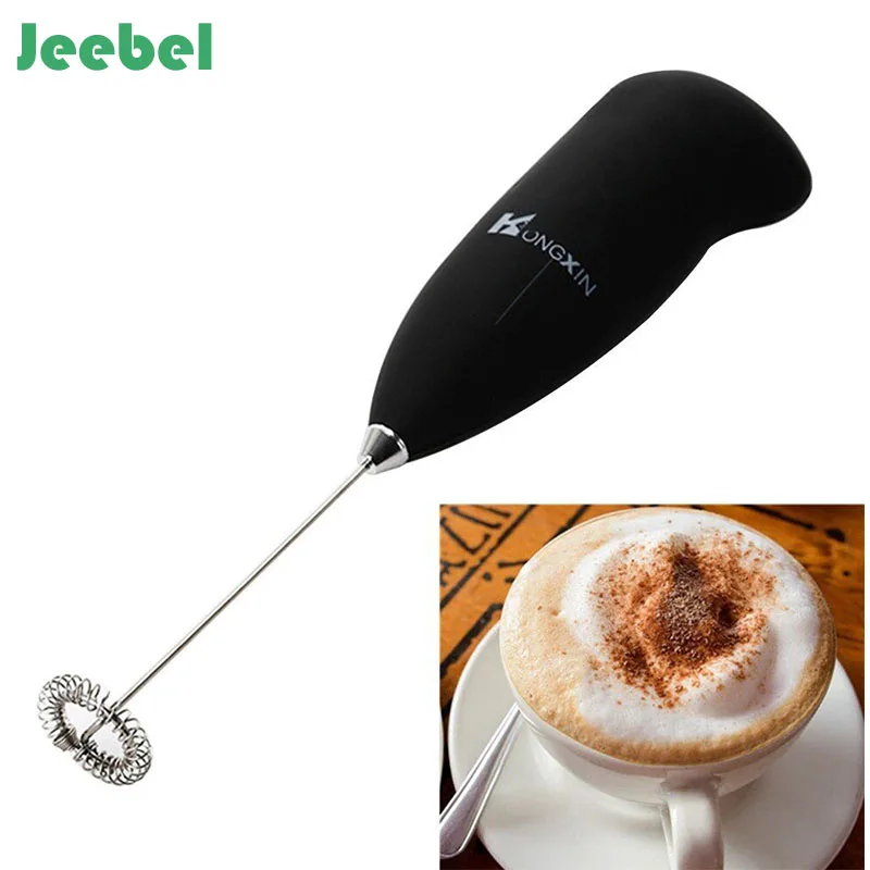 Jeebel Black Handheld Milk Frother Wand Battery Coffee And Jeebel Black Handheld Milk Frother Wand Battery Coffee And Foam Maker Stainless Steel Whisk For Italian Cuccino In Baking Pastry Tools From