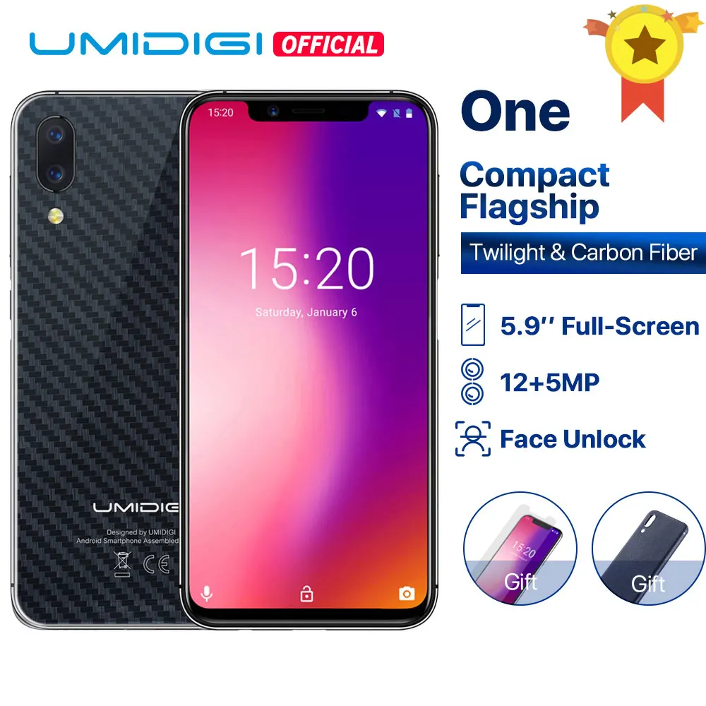 

UMIDIGI ONE Global version 5.9"fullsurface mobile phone Android 8.1 P23 Octa Core 4GB 32GB smartphone 12MP+5MP Dual 4G cellphone