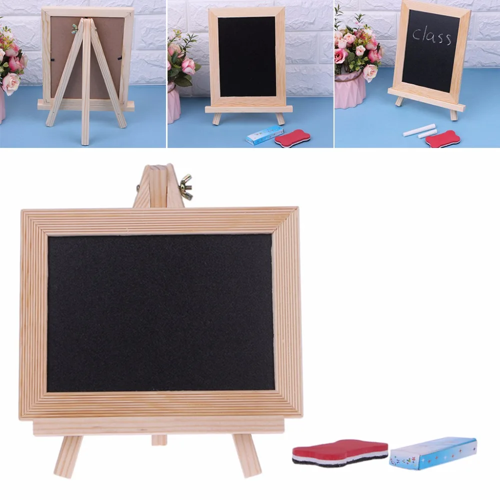 

20.5x15.5cm Wood Frame Desktop White Dry Erase Blackboard Children Kids Writing Drawing Toy Chalk Wipe Boards C26