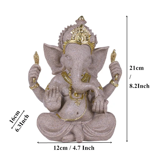 VILEAD 8," природный песчаник индийский слон Бог статуэтки индийский бог Ганеш статуэтки индийский фэншуй Слон-голова Бог Будда - Цвет: Hidu Elephant God