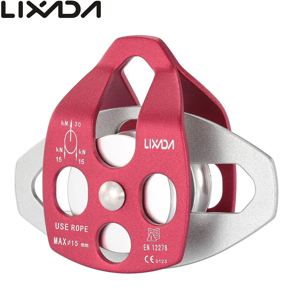 Lixada 30kN открытый одиночный укрепленный шкив алюминиевый двойной Sheave шкив альпинист альпинистский шкив троса рок Rigge спасательный