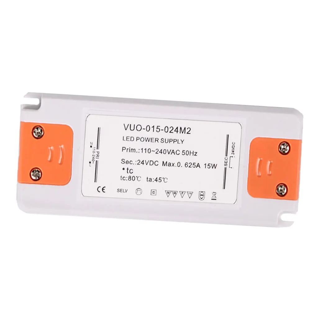 [1 упаковка] 15W 630MA DC 24V Ультра-тонкий светодиодный источник питания трансформатор