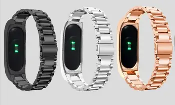 

for Xiaomi Mi Band 2 3 4 metal Strap Screwless Stainless Steel For Mi band 3/2 Smart Wristband MiBand 4 3 2