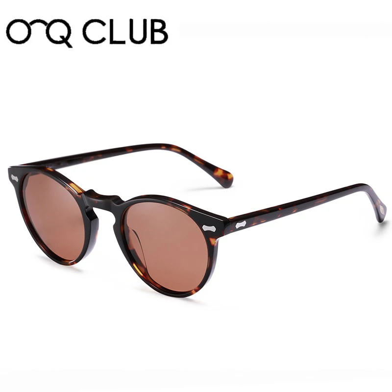 

O-Q CLUB Polarized Sunglasses Classical Brand Designer Gregory Peck Vintage Sunglasses Men Women Round Sun Glasses 100% UV400