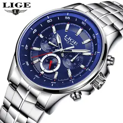 Lige мужские часы бизнес водостойкий мужские часы, наручные часы лучший бренд класса люкс Модные Повседневные Спортивные кварцевые часы Relogio