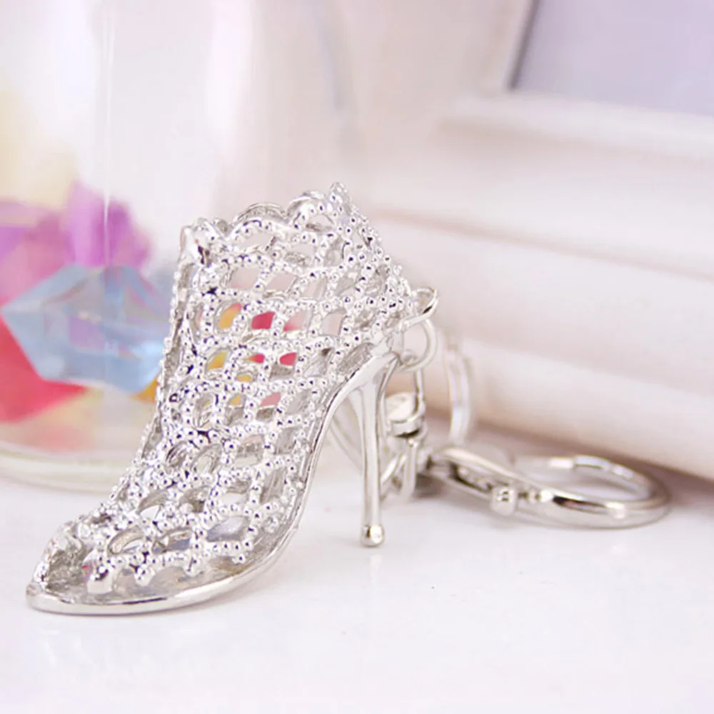 

Fashion Hollow Out High Heel Shoes Keychain Purse Bag Buckle Handbag Pendant For Car Keyring Holder Women Best Gifts