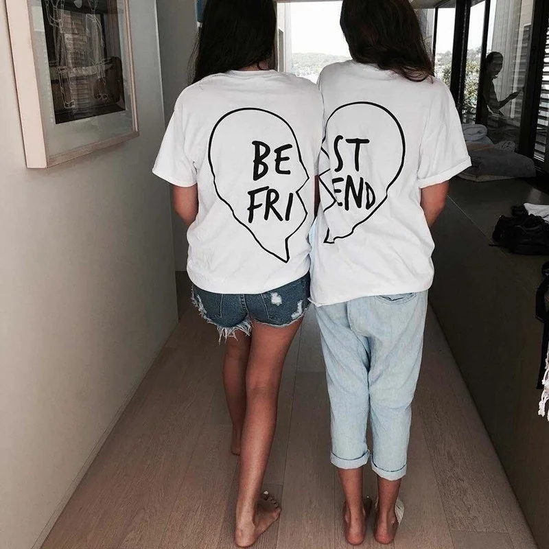 ladies New Women Tops Letter Best Friends T shirts Short Sleeve Loose Tee Shirt Plus Size Cotton T-shirt ladies New Women Tops Letter Best Friends T shirts Short Sleeve Loose Tee Shirt Plus Size Cotton T-shirt