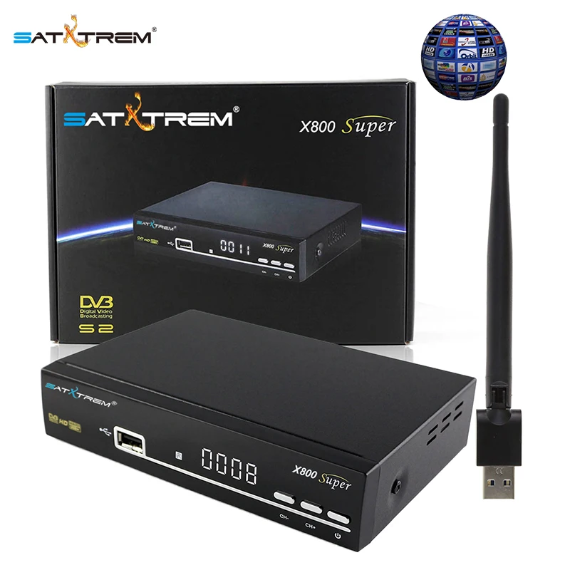 Satxtrem X800 Super Ccam Satellite TV Receiver With MT7601 Wifi Receptor Azamerica Digital DVB S2 TV Turner Receiver Openbox
