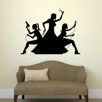 

Salon Sticker Woman Barber Hair Beauty Spa Decal Haircut Posters Vinyl Wall Art Decals Decor Decoration Salon Sticker Q0035
