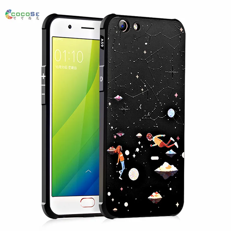 for oppo a59 a57 a39 a59s silicon cover 3d carving painted cocose matte soft tpu shockproof for oppo a59 a57 a39 a59s silicon cover 3d carving painted cocose matte soft tpu shockproof