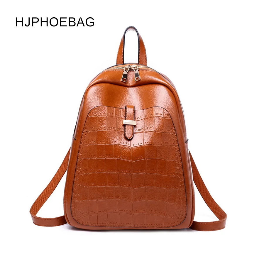 

HJPHOEBAG Fashion Women Backpack High Quality Youth Leather Backpacks for Teenage Girls Female School Shoulder Bag Bagpack C043