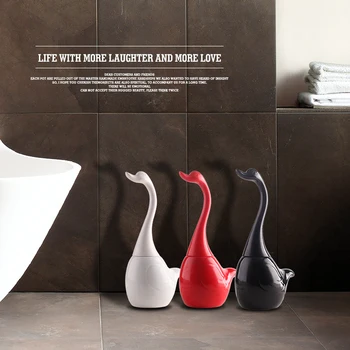 

High quality Swan toilet brush holder Hot Sale ceramic Plastic Creative bathroom Funny Household Cleaning Tool cleaning brush
