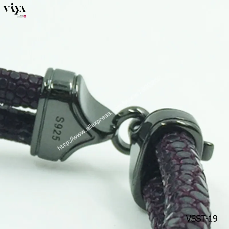Genuine Stingray Skin leather bracelet Men-VSST-19-1 (12)