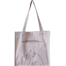 Натуральная Брезентовая ткань эко сумка через плечо печать девушка Студенческая сумка BF24