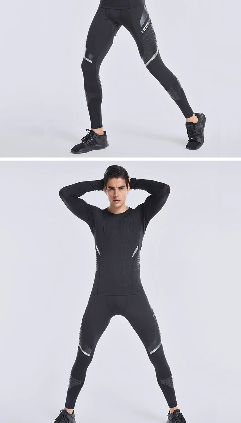 Vansydical, мужские компрессионные костюмы, мужские дышащие костюмы для бега, мужская спортивная рубашка, компрессионные штаны, 3 шт., одежда для спортзала и тренировок