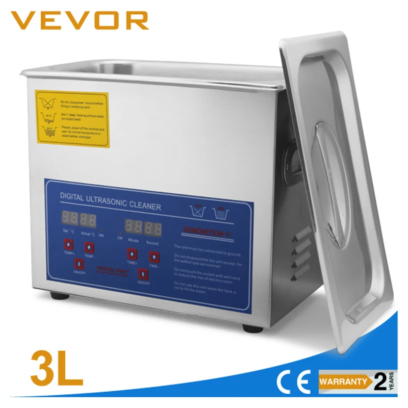 

3L Heated Ultrasonic Cleaner with Digital Timer Jewelry Watch Glasses Cleaner Large Capacity Cleaner Solution