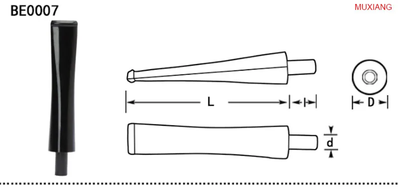 07 muxiang straight acrylic mouthpiece good quality tobacco pipe nozzle fit with 3 mm filter